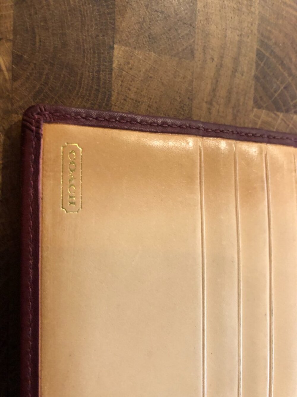 COACH Y2K 5x7 Canvas/Maroon Leather Notepad w/Original Pen - Picture 4 of 5